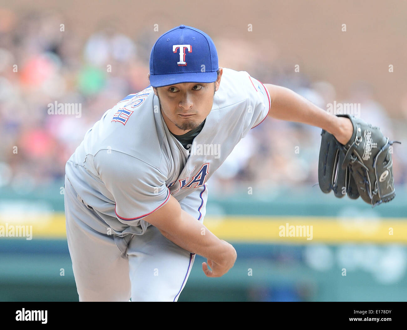 Detroit, STATI UNITI D'AMERICA. 22 Maggio, 2014. Yu Darvish (rangers) MLB : MLB gioco tra la Detroit Tigers e Texas Rangers al Comerica Park di Detroit, Stati Uniti . © AFLO/Alamy Live News Foto Stock