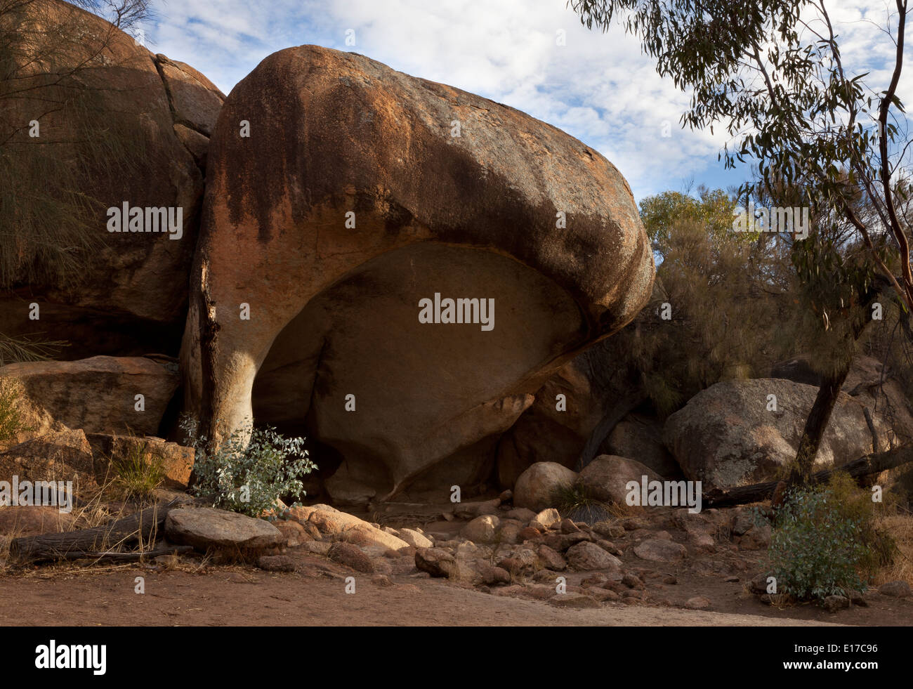 Hippo's Yawn Rock vicino Hyden in Australia Occidentale Foto Stock