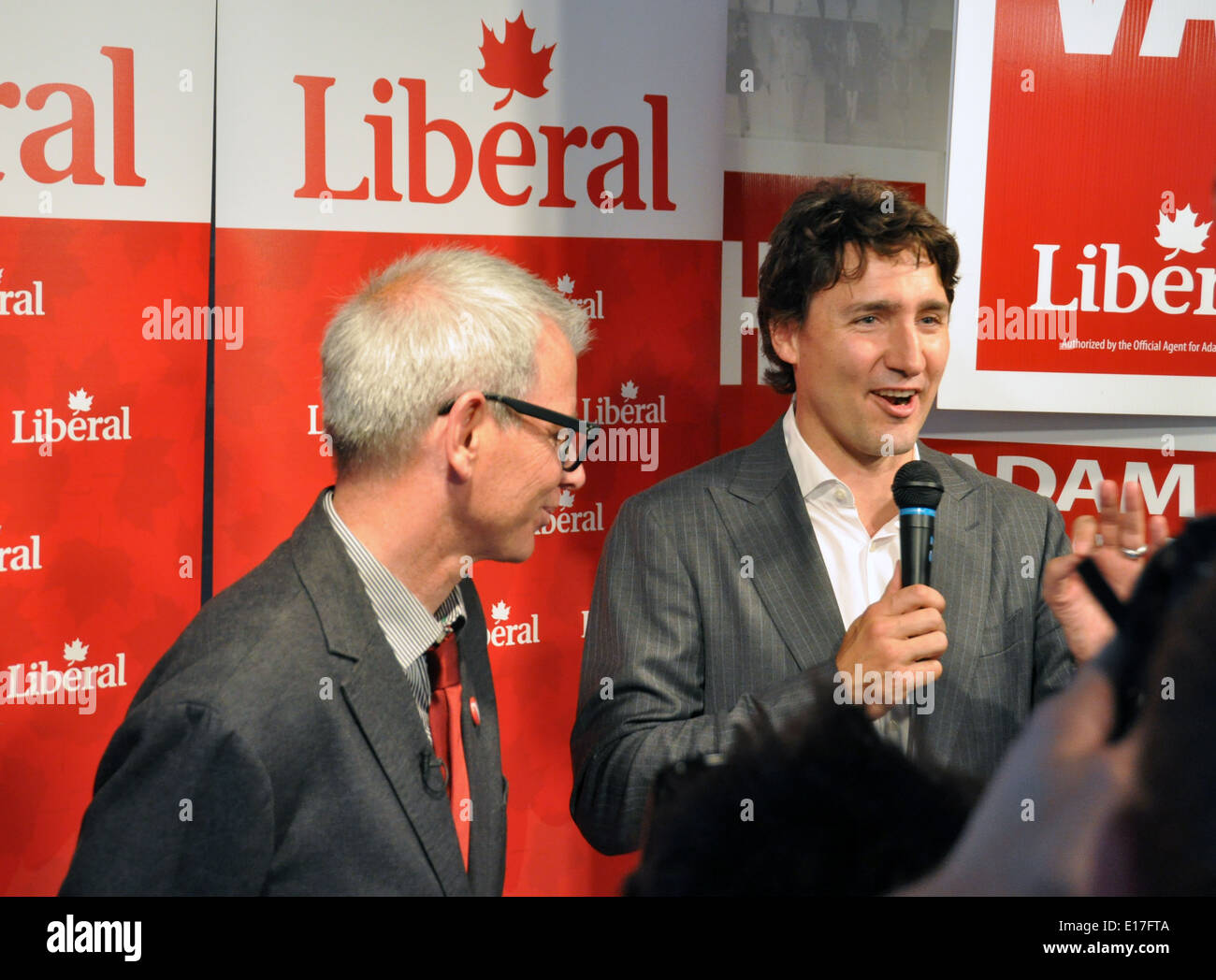 Justin Trudeau e Adam Vaughan Foto Stock