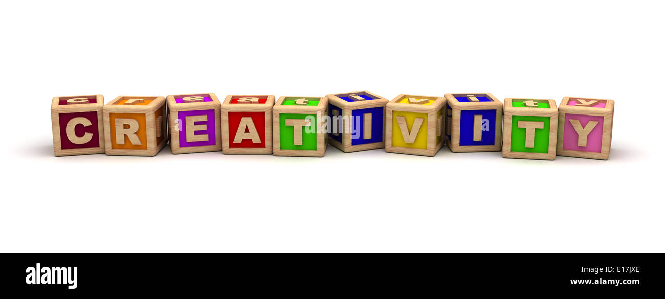 La creatività gioca cubi Foto Stock
