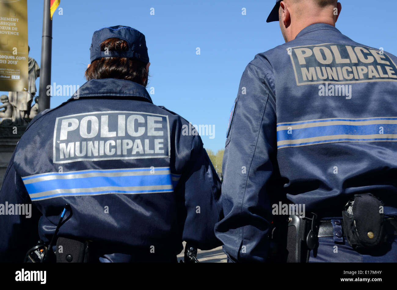 Il francese la polizia municipale ufficiali Francia Foto Stock