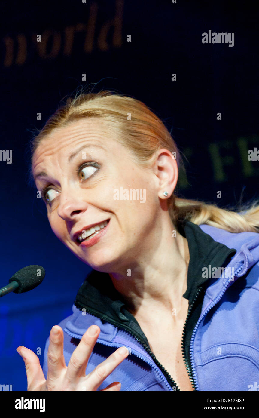 Hay-on-Wye, Powys, Regno Unito. Il 24 maggio 2014. Opera cantante Natalie Dessay presso la Hay Festival della letteratura e delle arti che celebra il suo 27° anno in Galles. Credito: Graham M. Lawrence/Alamy Live News. Foto Stock