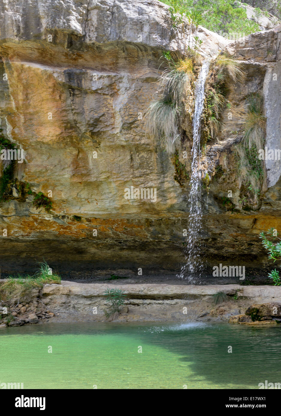 Los Charcos Fiume e cascata, vicino a Ontinyent provincia di Valencia Spagna Foto Stock