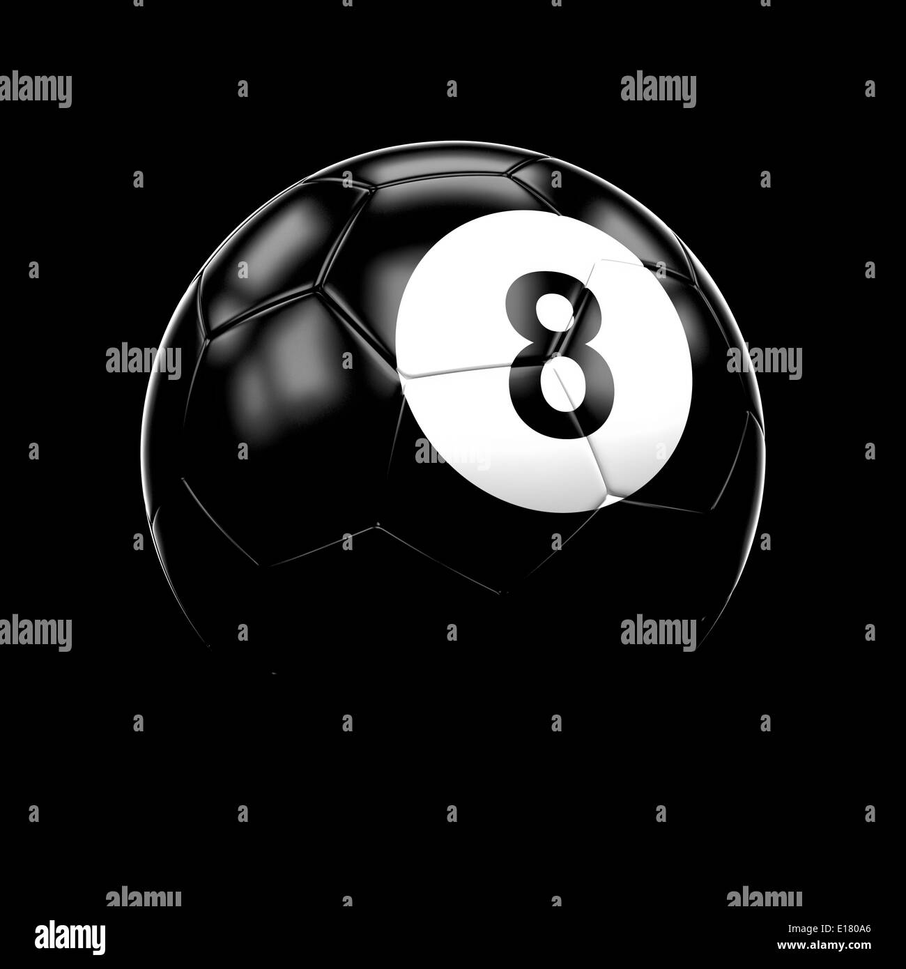 Immagine 3d di numero 8 pallone da calcio Foto Stock