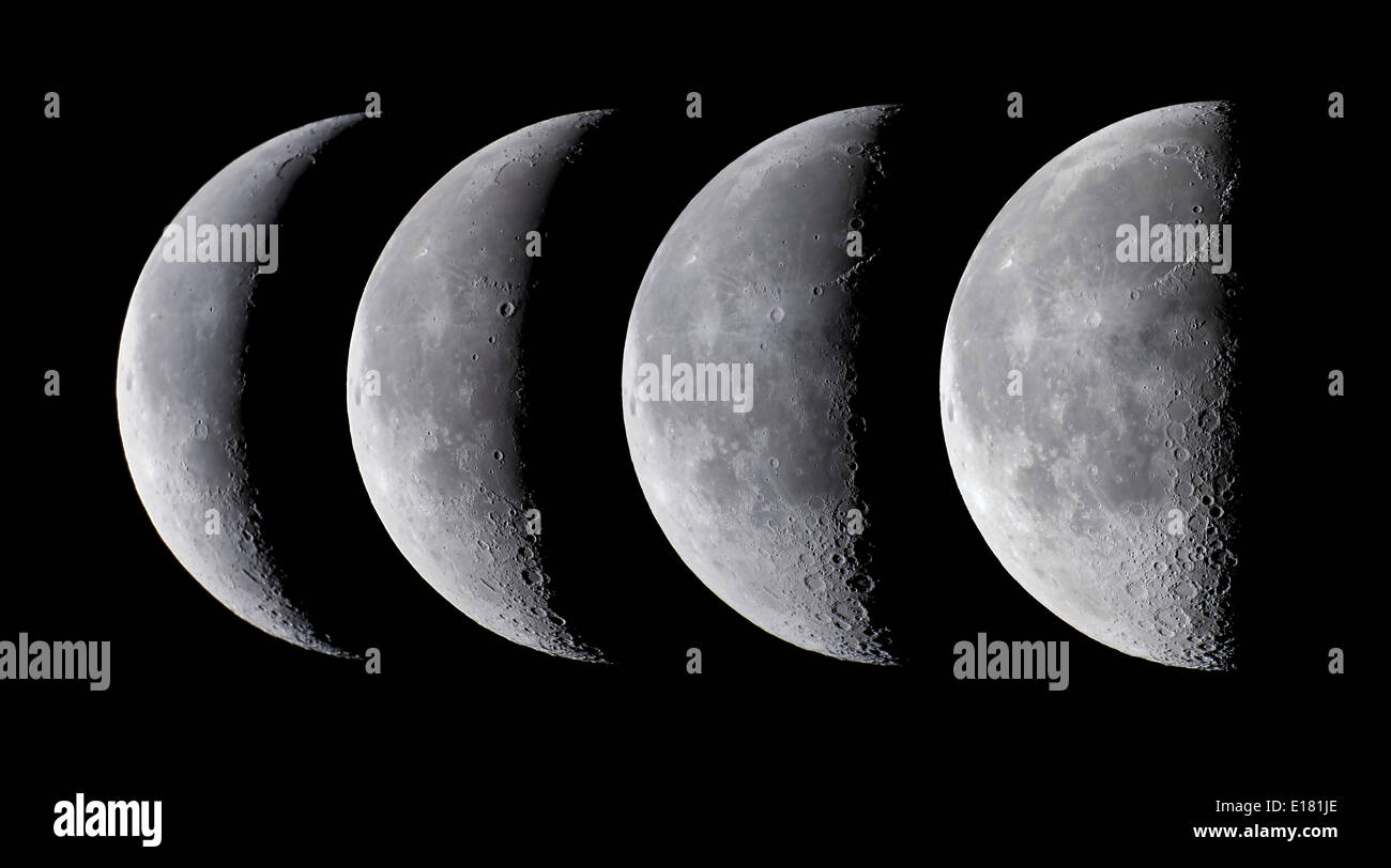Luna calante serie, Agosto 2005. Canon 20Da, con Astro-Physics 5 pollici rifrattore e 2x barlow a f/12. Preso dal frame di greggio Foto Stock