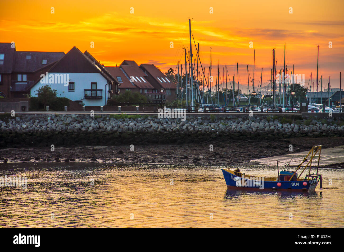 Hythe Pier al tramonto. Foto Stock