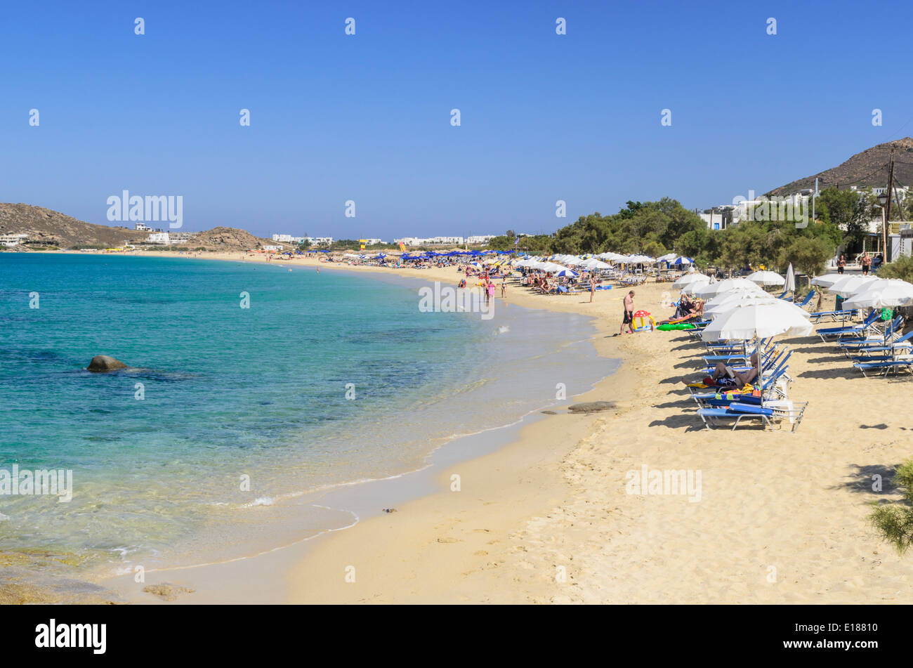 Agios Prokopios Beach sull'isola di Naxos, Cicladi Grecia Foto Stock