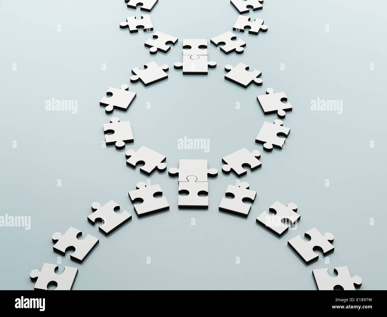 Connesso jigsaw pezzi Foto Stock