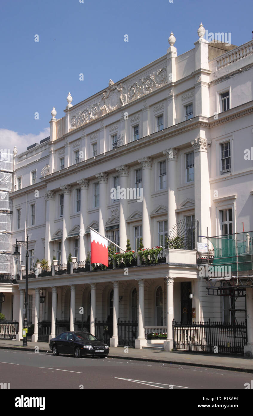 Bahrain ambasciata in Belgrave Square Londra Foto Stock