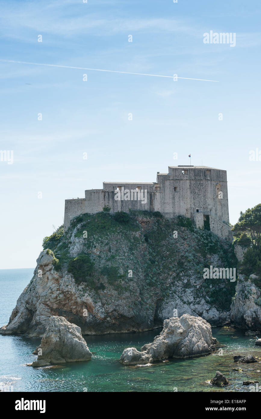 Una vista di Fort Lovrjenac, Città Vecchia, Dubrovnik, Croazia Foto Stock