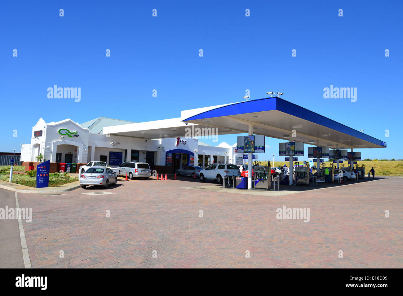 1 fermata stazione di benzina, Boksburg, East Rand, provincia di Gauteng, Repubblica del Sud Africa Foto Stock