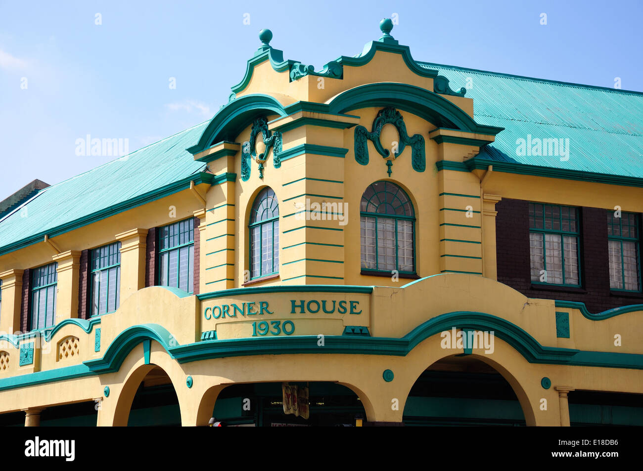 Corner House edificio art deco, terza strada, molle, East Rand, provincia di Gauteng, Repubblica del Sud Africa Foto Stock