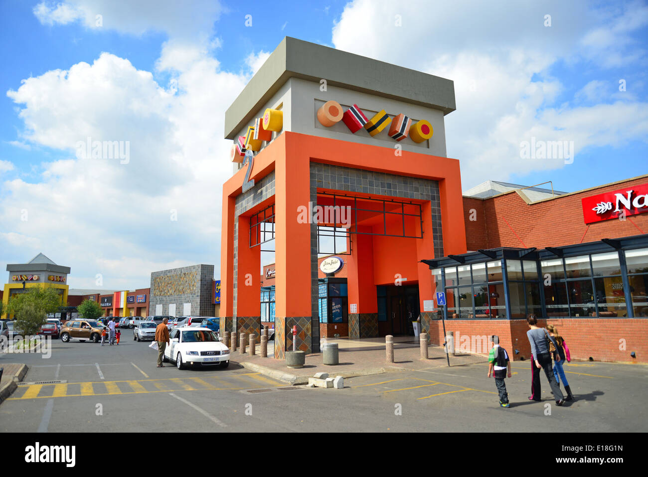 Carnival Mall Shopping Centre, Brakpan, East Rand, Greater Johannesburg, provincia di Gauteng, Repubblica del Sud Africa Foto Stock