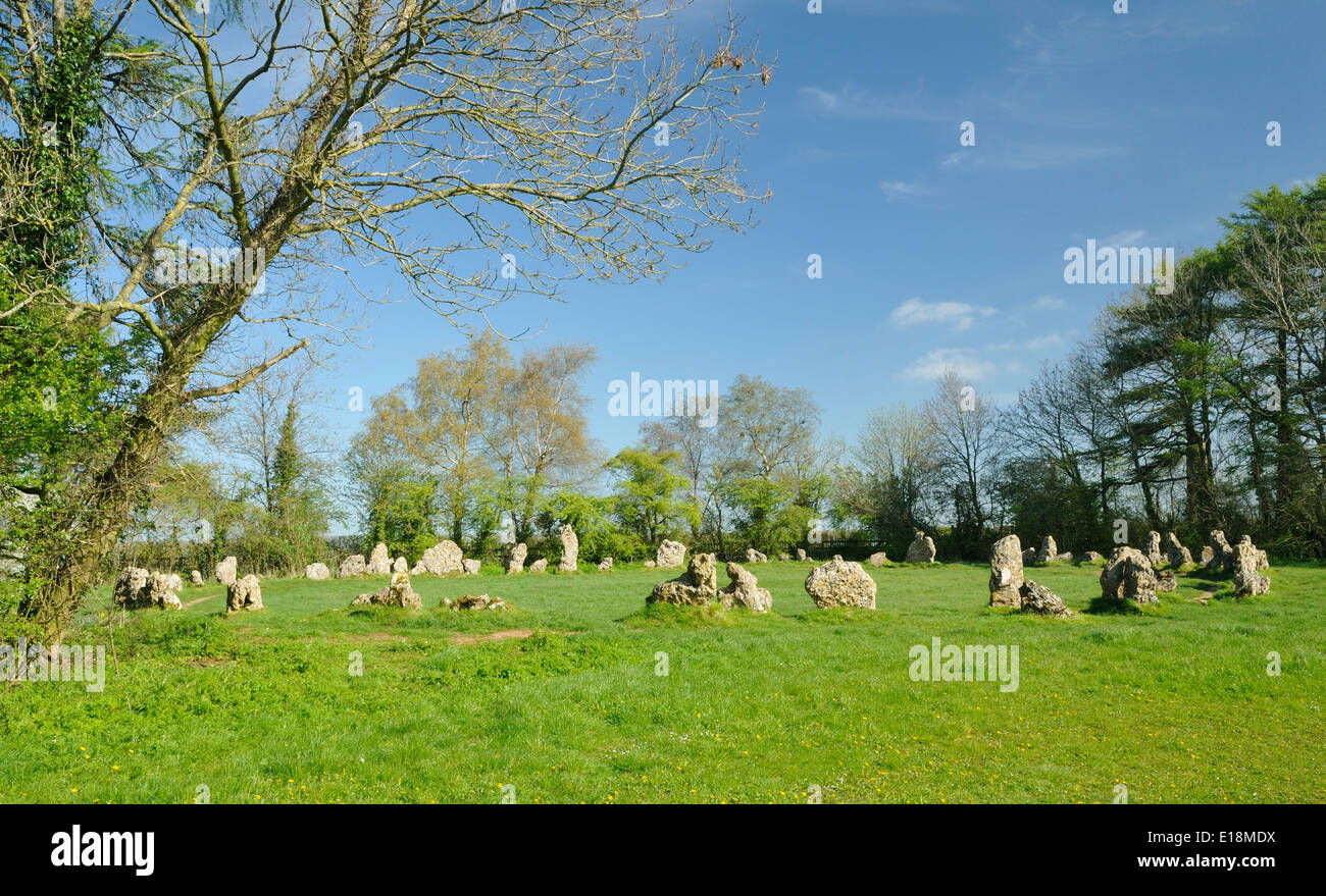 Il re gli uomini del Neolitico cerchio di pietra, Rollright Stones Foto Stock