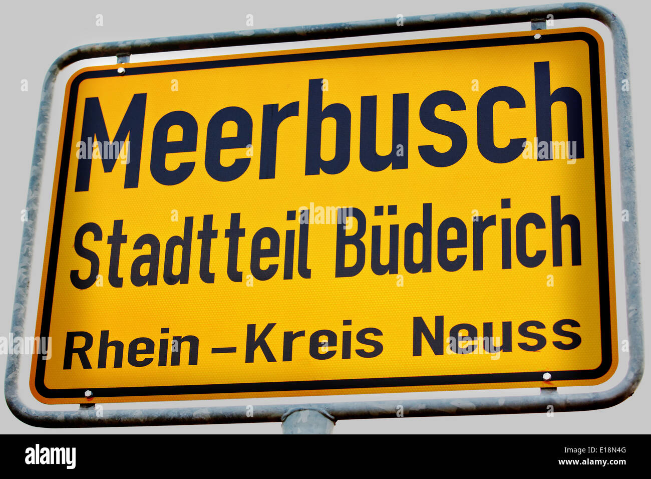 Città segno Limite, città di Meerbusch Germania Foto Stock