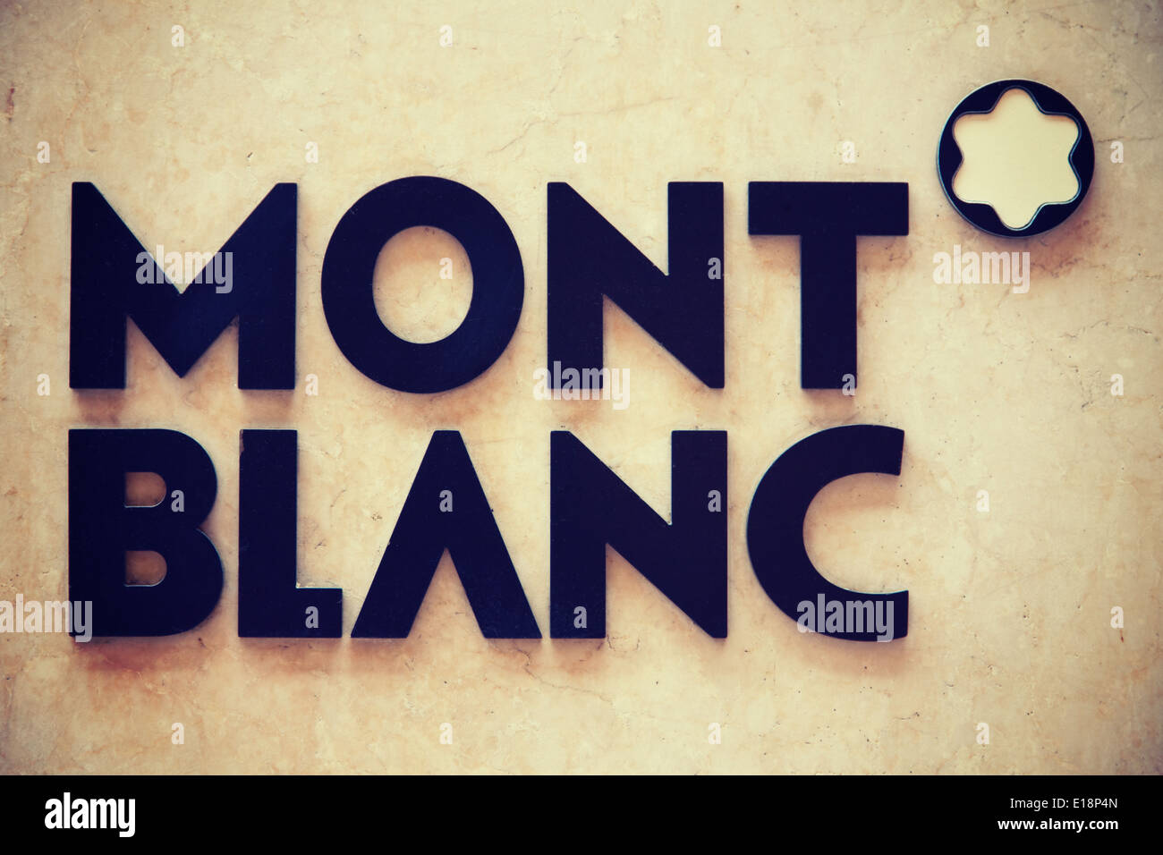 Società svizzera Mont Blanc nome della marca Foto Stock