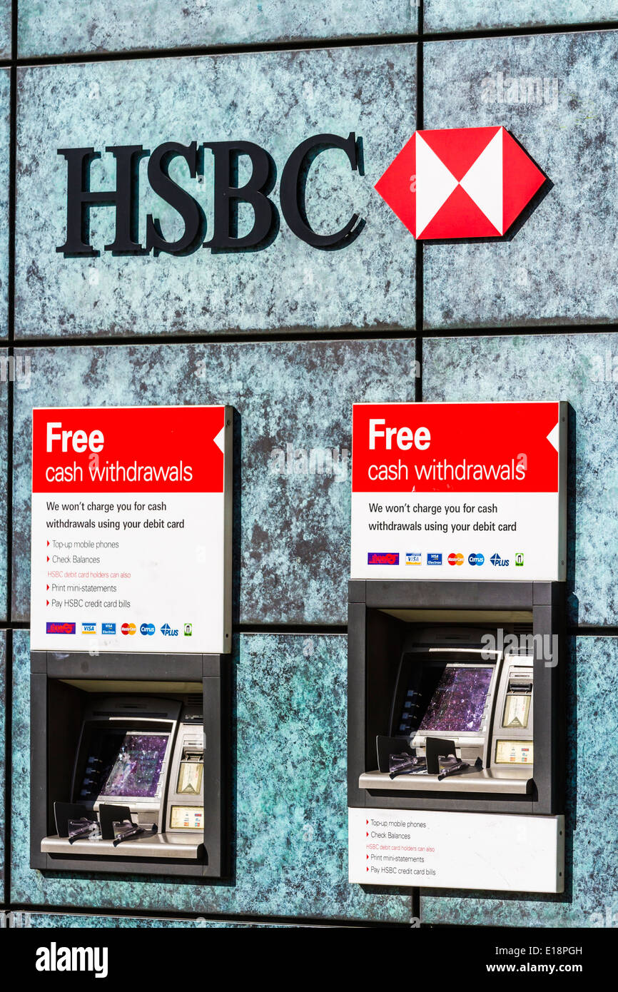 HSBC Bancomat - City of London Foto Stock