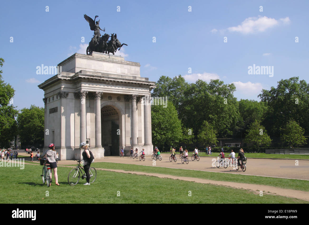 Wellington Arch Hyde Park Corner London Foto Stock