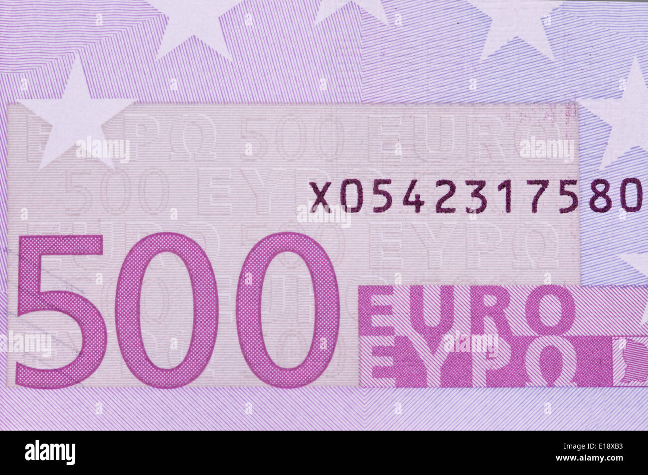Nahaufnahme eines Euro Geldscheines der Europaeischen unione Foto Stock
