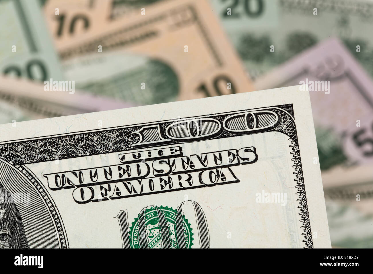 Dollaro Amerikanische Geldscheine aus den USA. Nahaufnahme Foto Stock