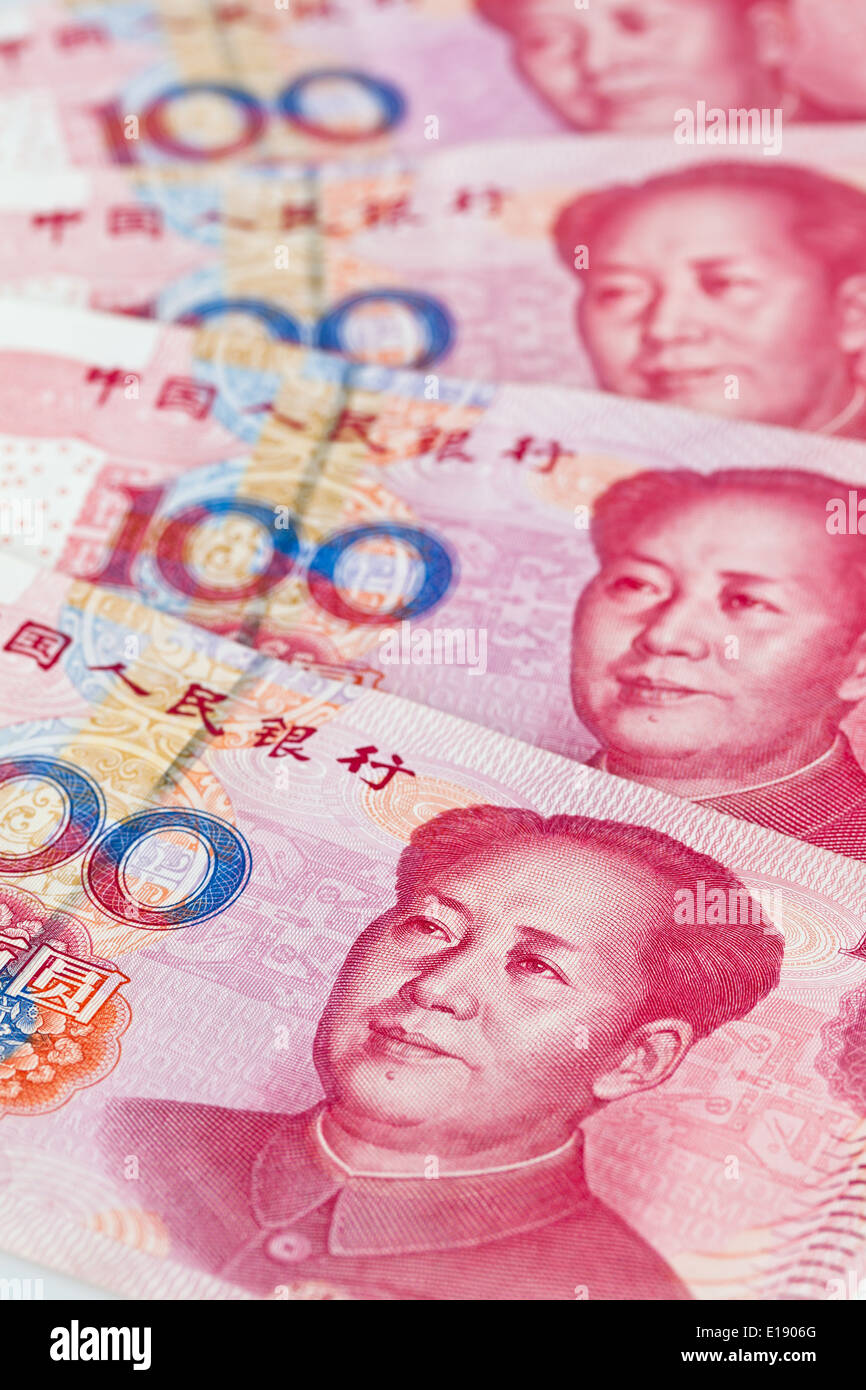 Yuan Geldscheine von Chinas W‰hrung. Chinesische Geldscheine. Foto Stock