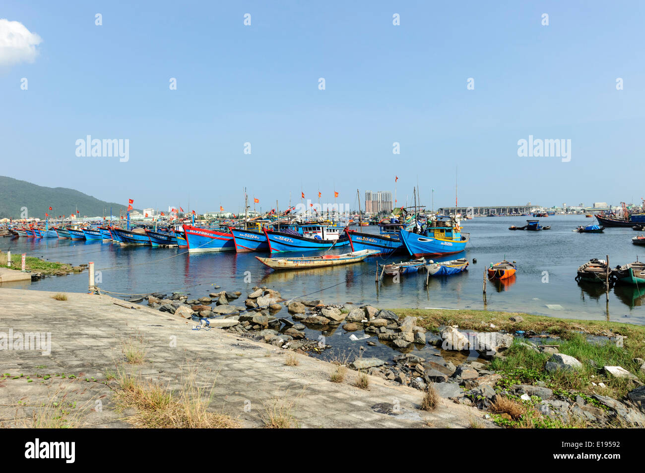 Il vietnamita di barche da pesca Foto Stock