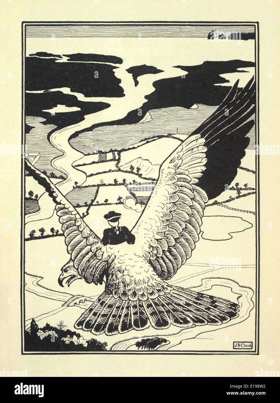 J. B. Clark illustrazione da 'il sorprendente avventure del barone di Munchausen" da Rudoph Raspe pubblicato in 1895. Foto Stock