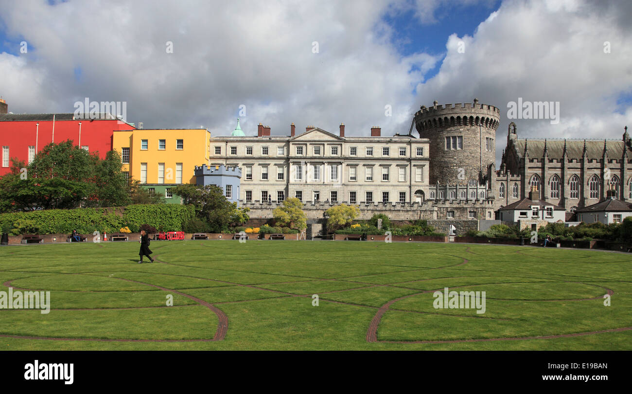 Irlanda, Dublino, castello, giardini Dubhlinn, Foto Stock