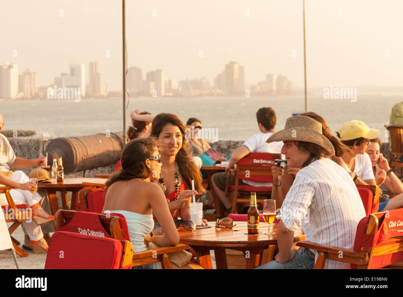 Cafe del mar Cartagena de Indias Colombia Foto Stock