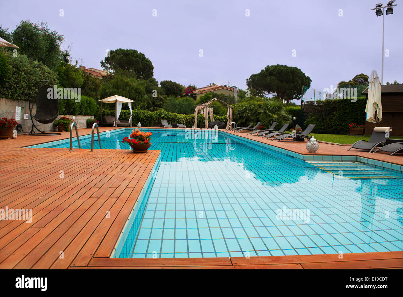 Sardegna, Italia, hotel piscina all'Hotel Albaruja, costo Rei Foto Stock