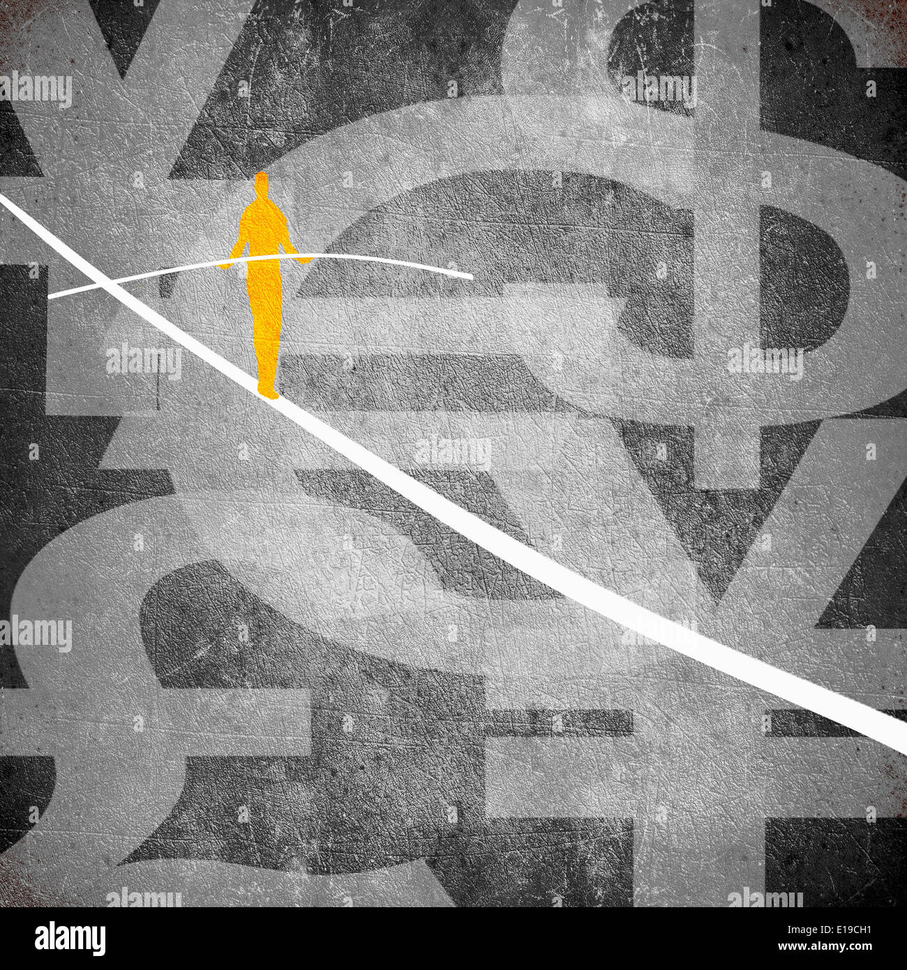 Imprenditore funambolo Foto Stock