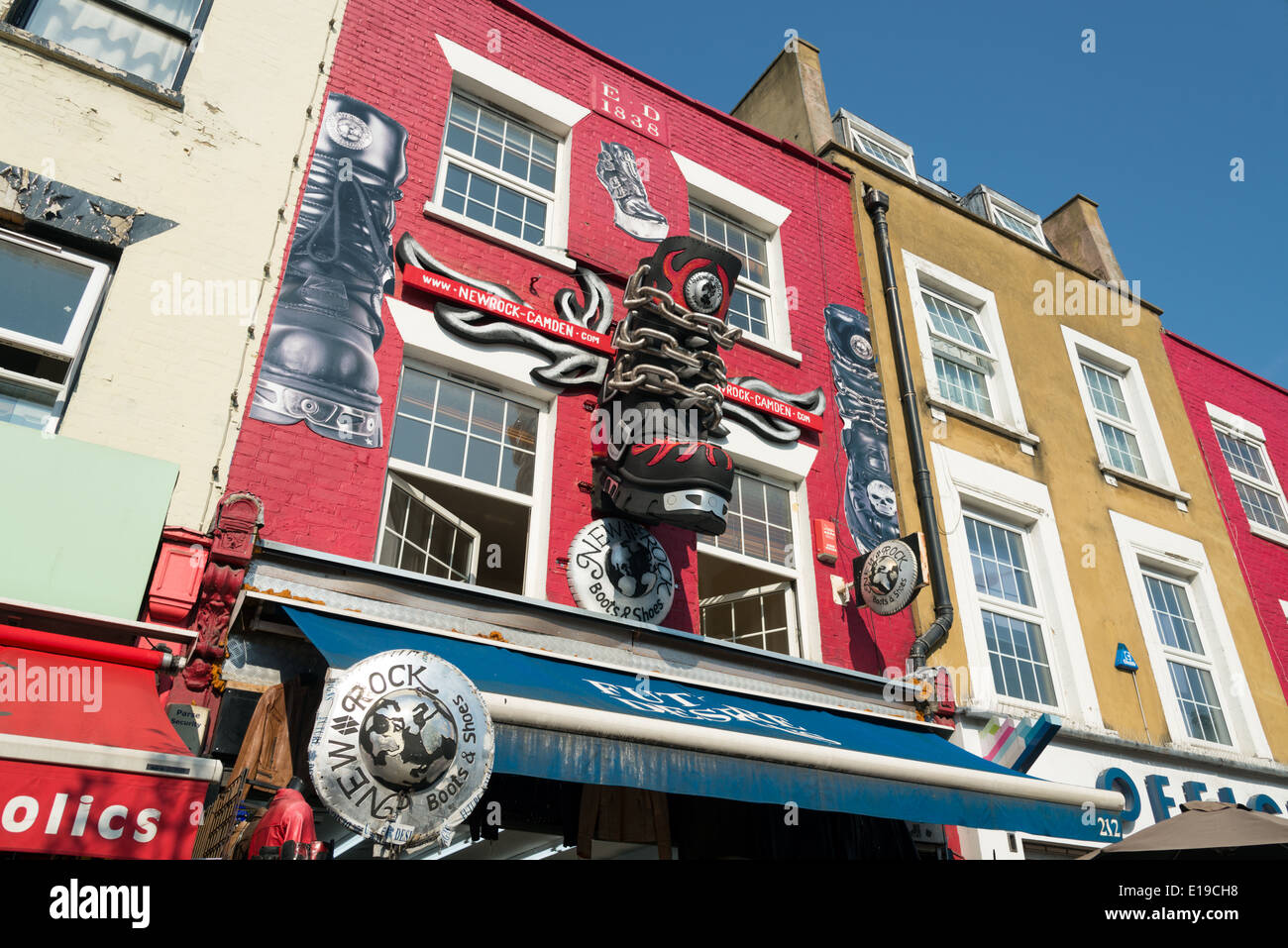 Camden Town shopfront, London, England, Regno Unito Foto Stock