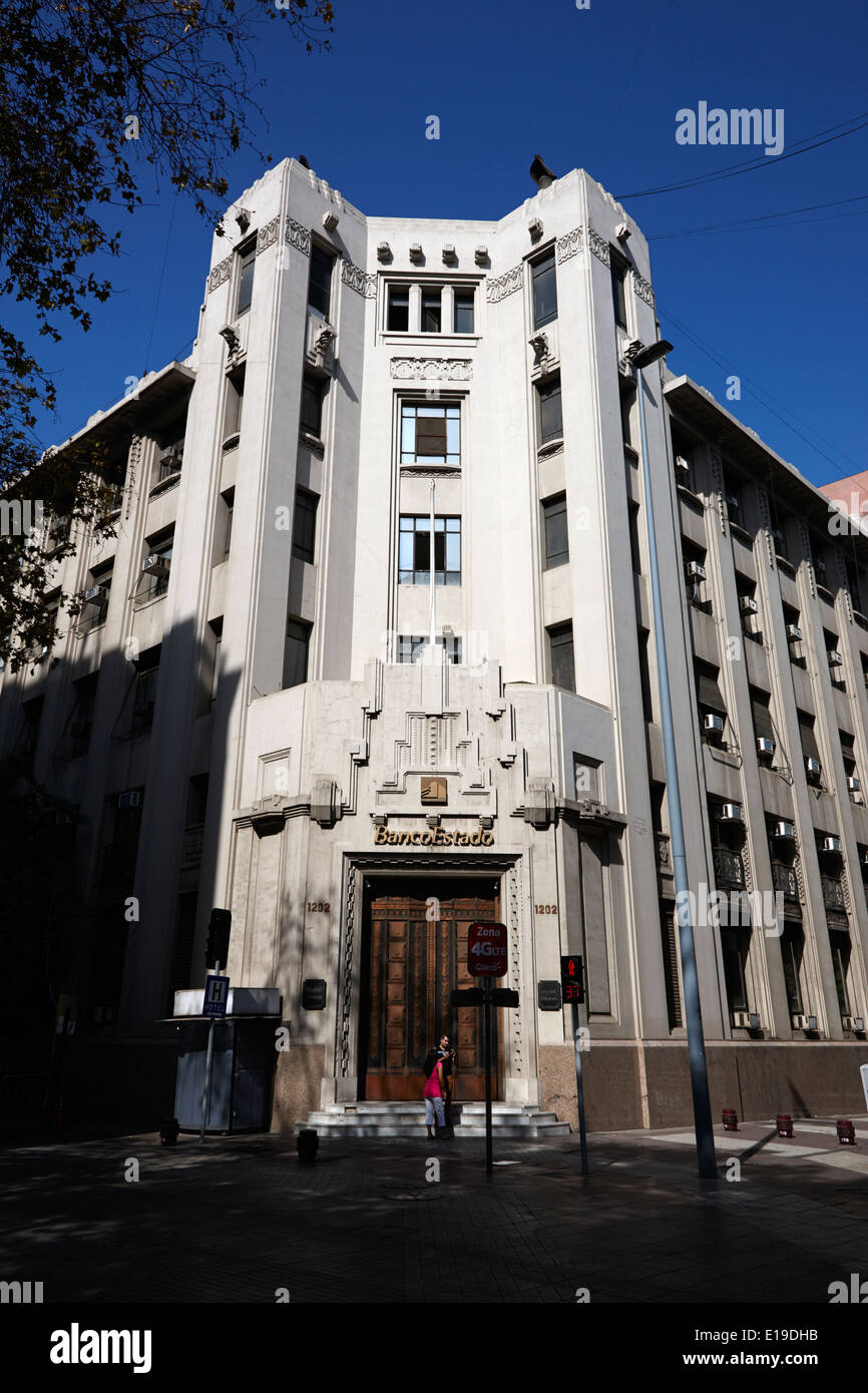 Ramo chiuso del banco estado la banca statale Santiago del Cile Foto Stock