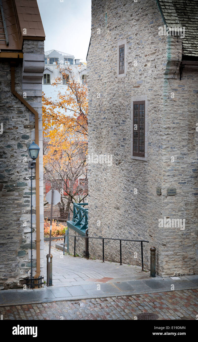 Vicolo in una città di Quebec City, Quebec, Canada Foto Stock