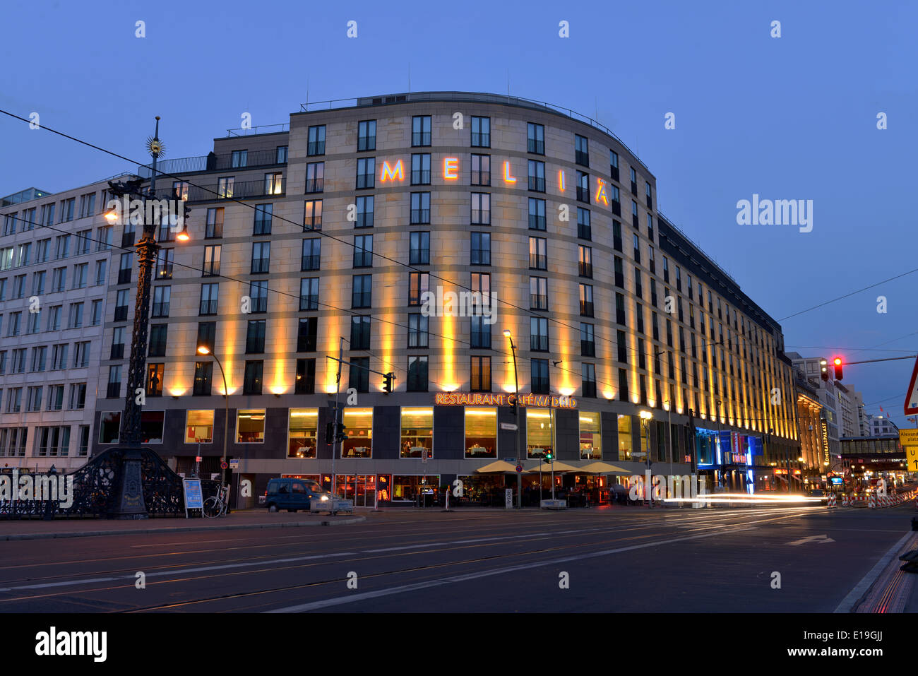 L'Hotel Melia, Friedrichstrasse, nel quartiere Mitte di Berlino, Deutschland Foto Stock