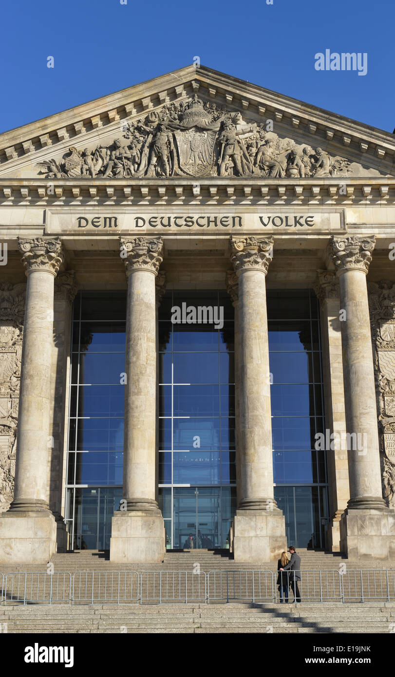 Il Reichstag, il Tiergarten di Berlino, Deutschland Foto Stock