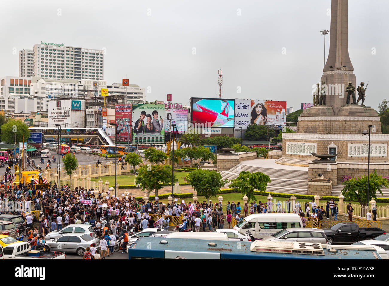 Anti colpo di dimostrazione, Bangkok, Thailandia Foto Stock