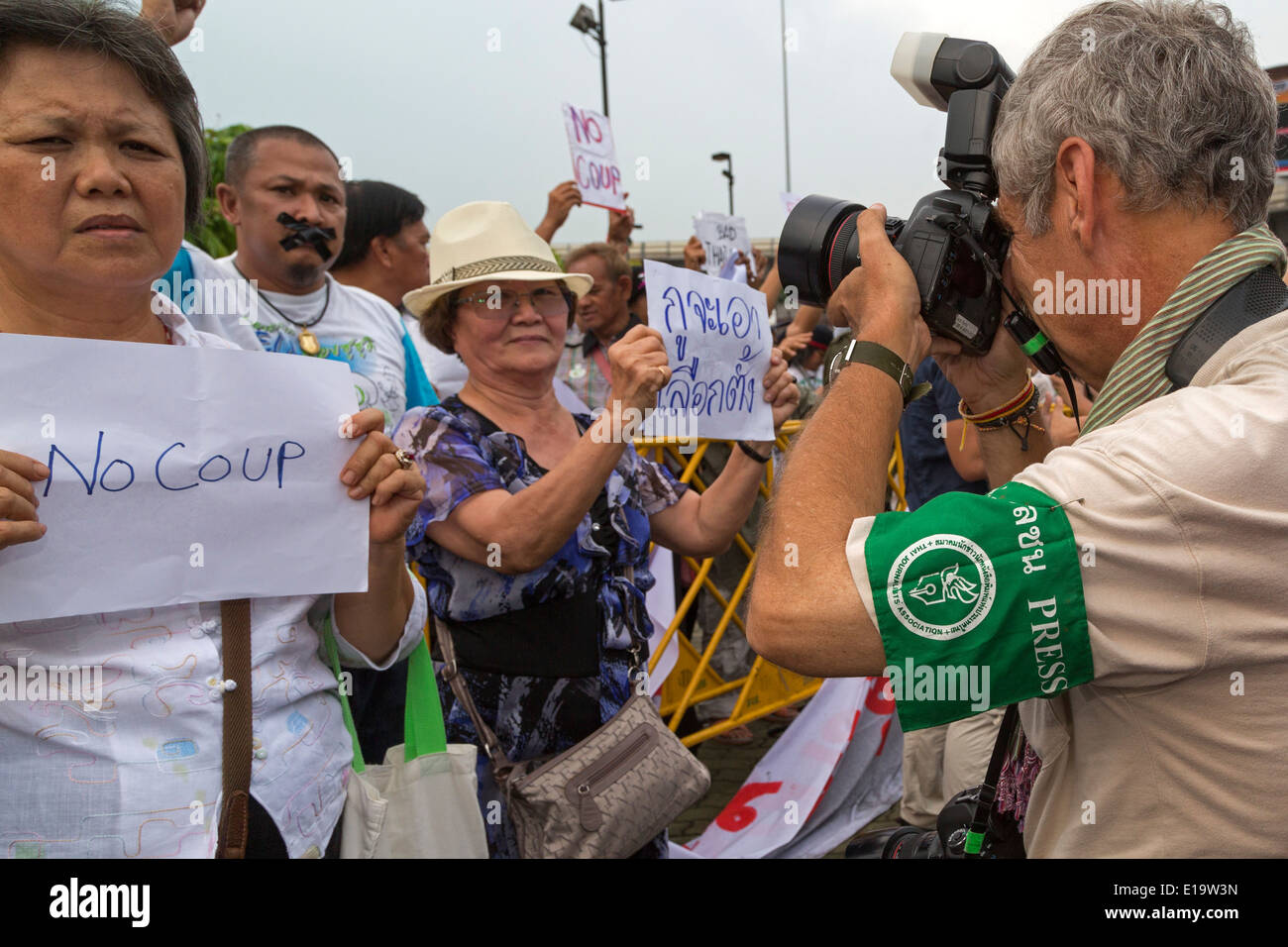 Anti colpo di dimostrazione, Bangkok, Thailandia Foto Stock