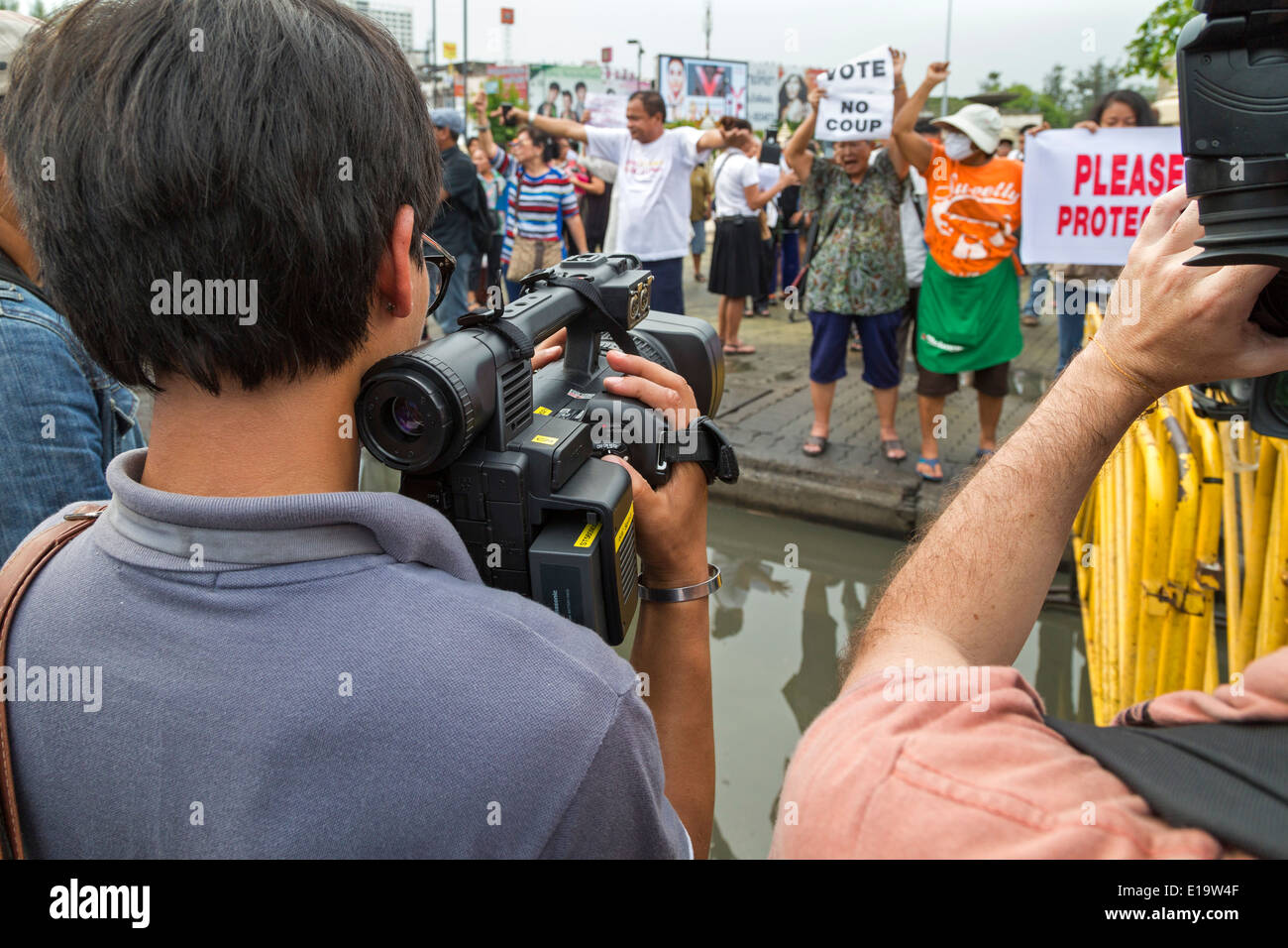Anti colpo di dimostrazione, Bangkok, Thailandia Foto Stock