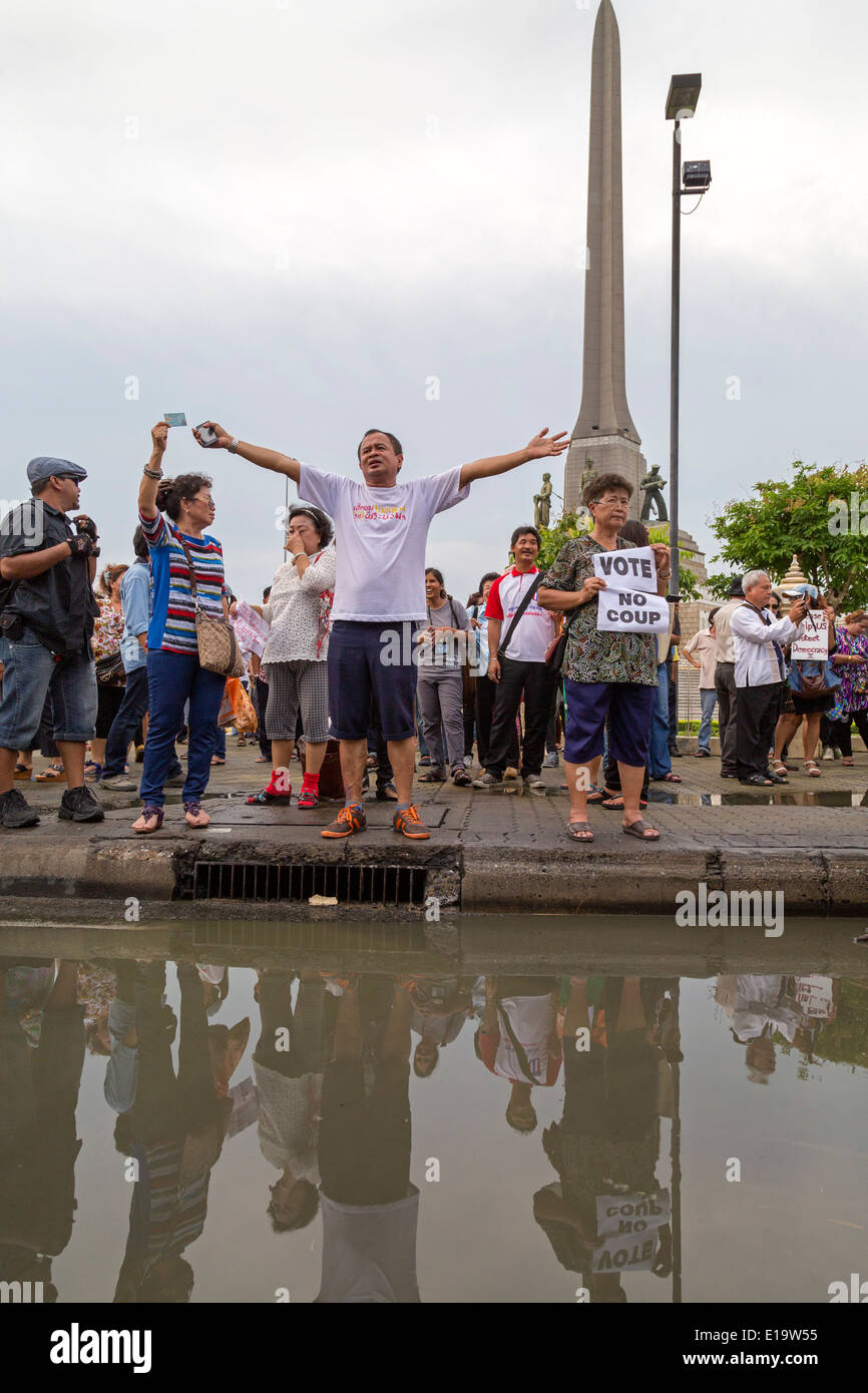 Anti colpo di dimostrazione, Bangkok, Thailandia Foto Stock