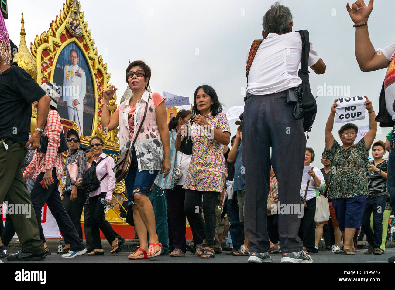 Anti colpo di dimostrazione, Bangkok, Thailandia Foto Stock