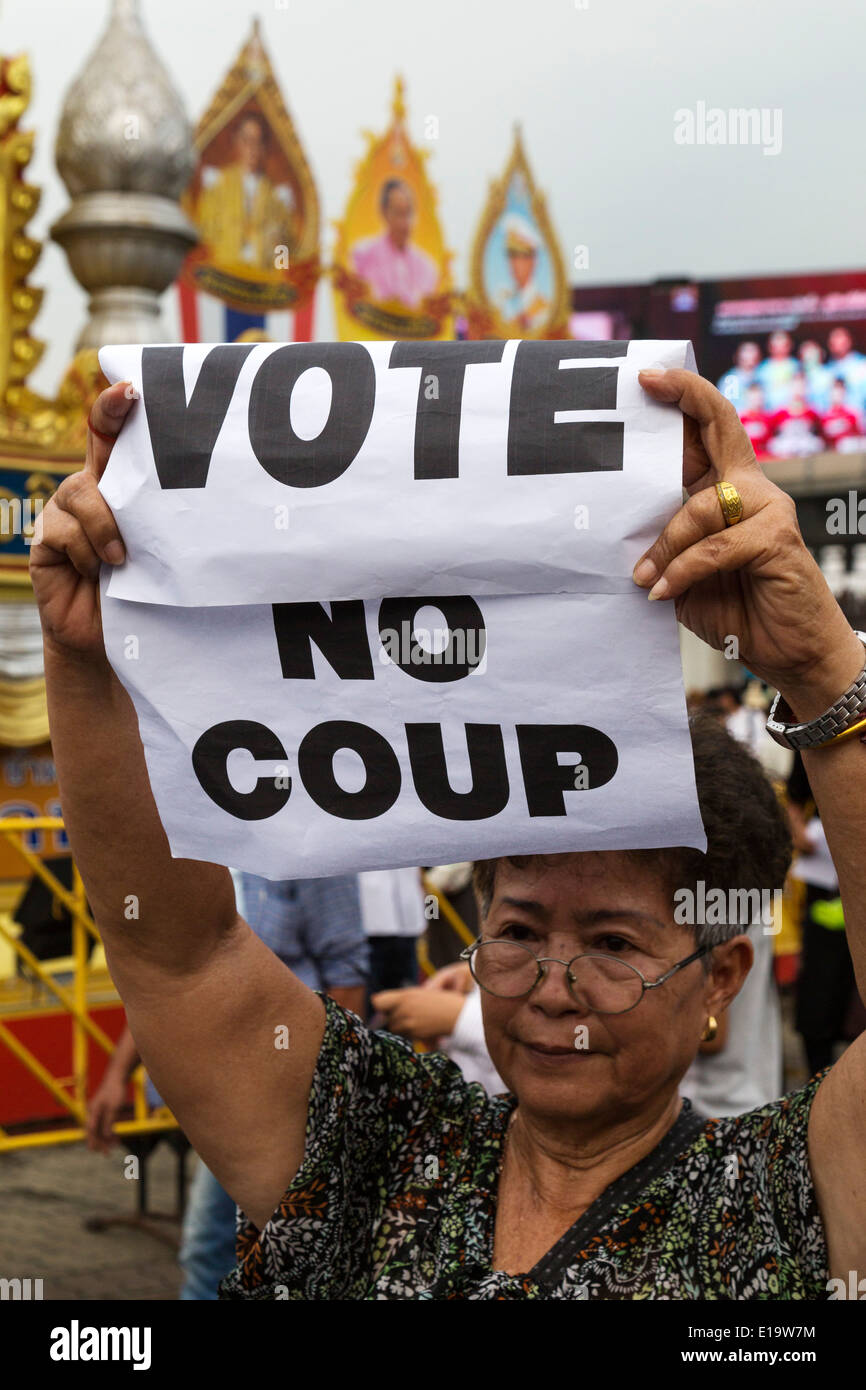 Anti colpo di dimostrazione, Bangkok, Thailandia Foto Stock