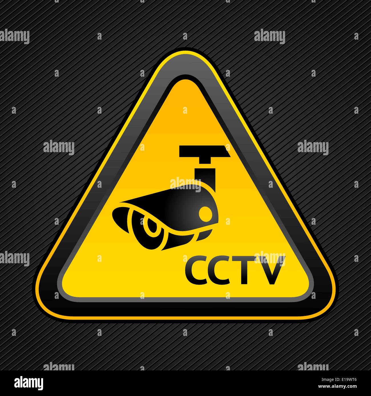 Adesivo di avvertenza per la sicurezza TVCC Allarme Telecamera di sorveglianza Illustrazione Vettoriale