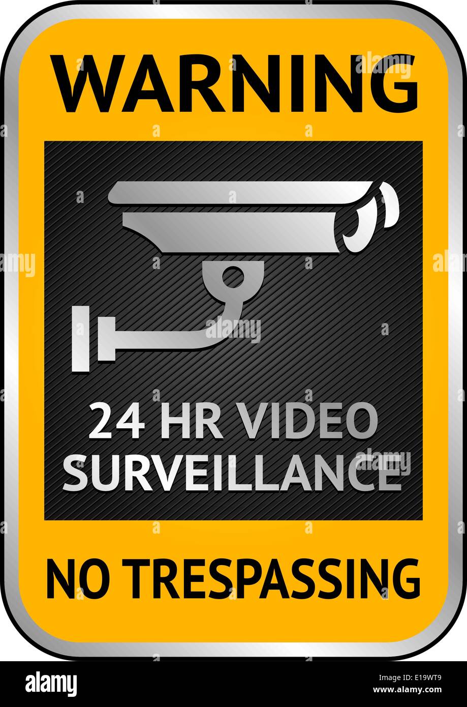 Adesivo di avvertenza per la sicurezza TVCC Allarme Telecamera di sorveglianza Illustrazione Vettoriale