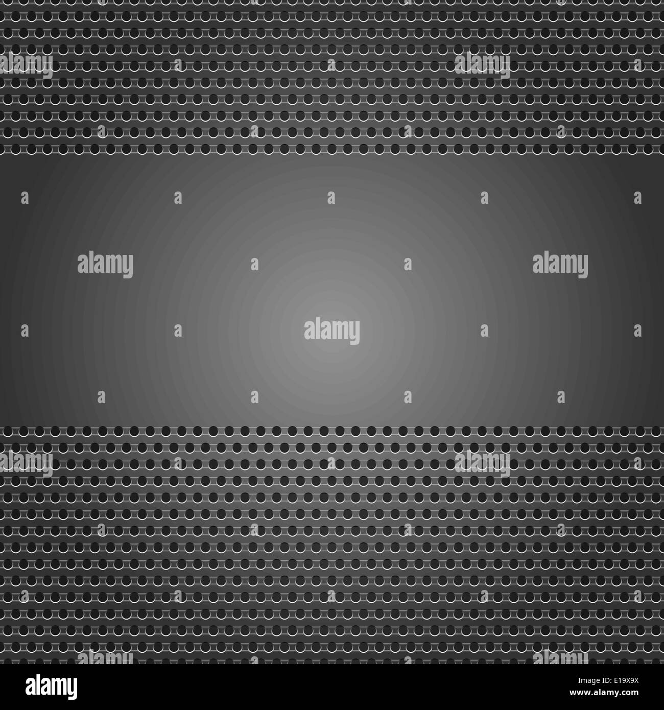 Sfondo grigio scuro lamiera perforata, vettore Illustrazione Vettoriale