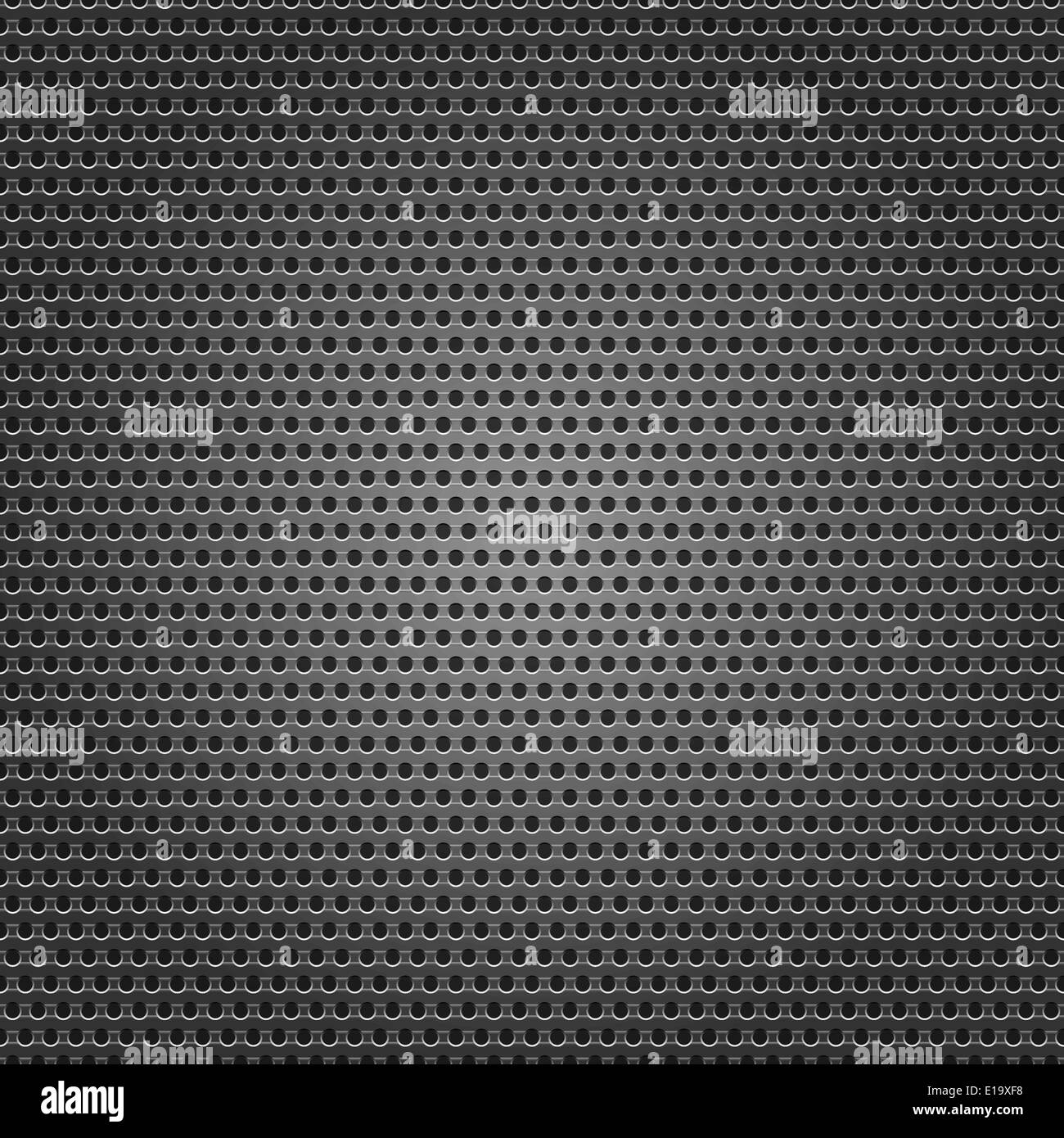 Chrome senza soluzione di continuità la superficie metallica, sfondo lamiera perforata Illustrazione Vettoriale