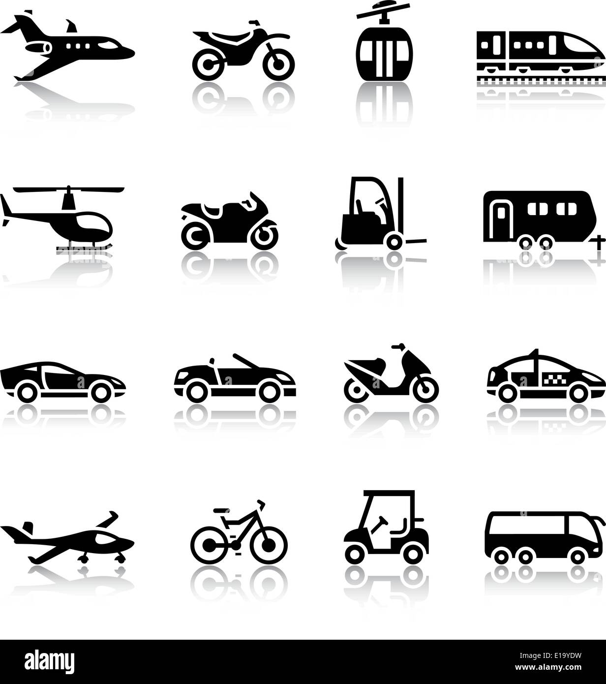 Set di icone di trasporto. vettore elemento di design Illustrazione Vettoriale