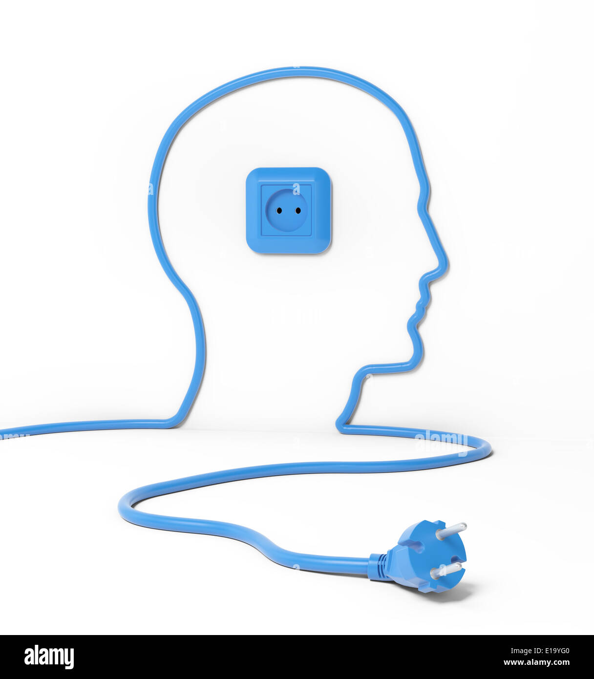 Contorno viso realizzato al di fuori di un cavo di alimentazione Foto Stock