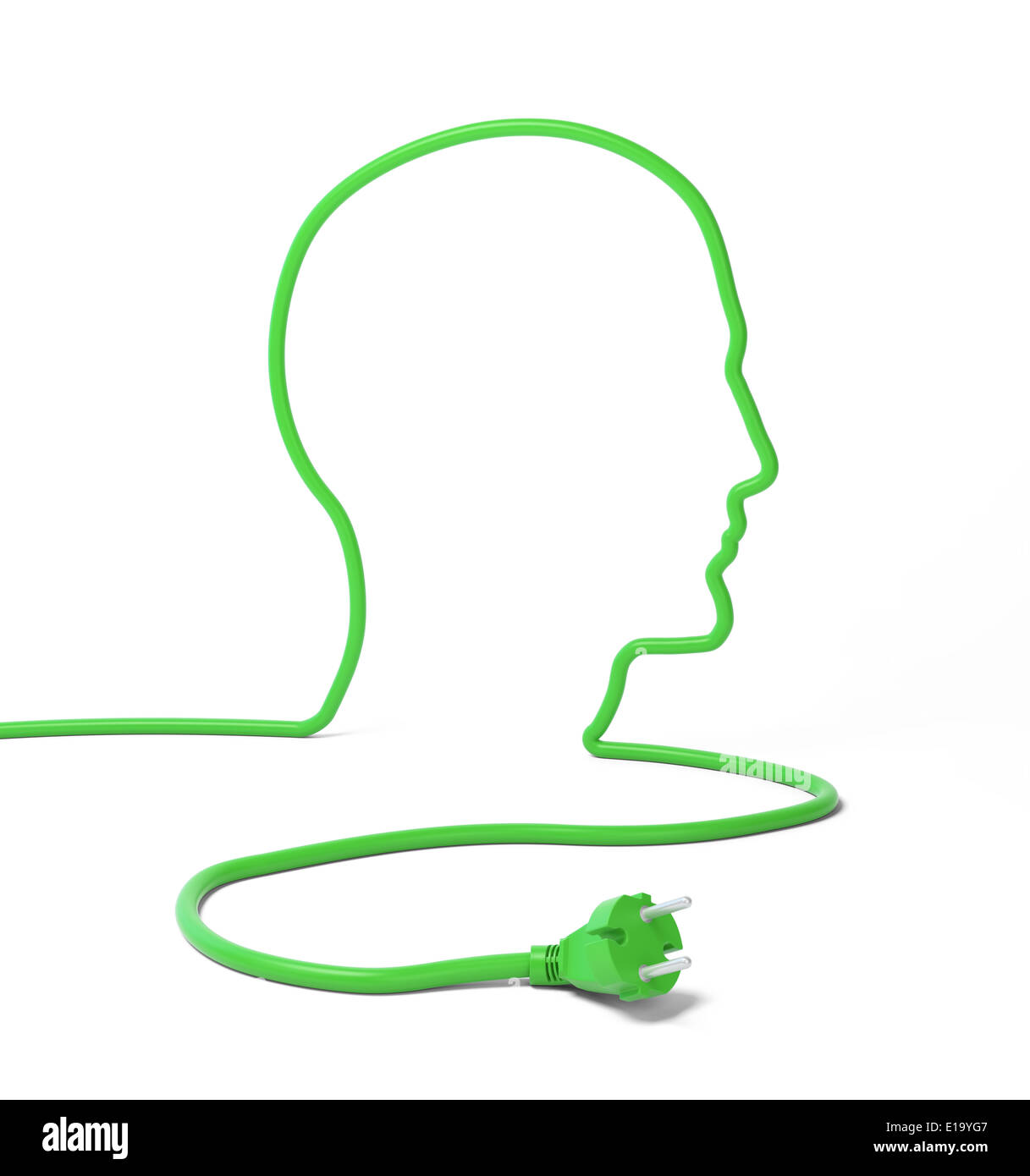 Contorno viso realizzato al di fuori di un cavo di alimentazione Foto Stock