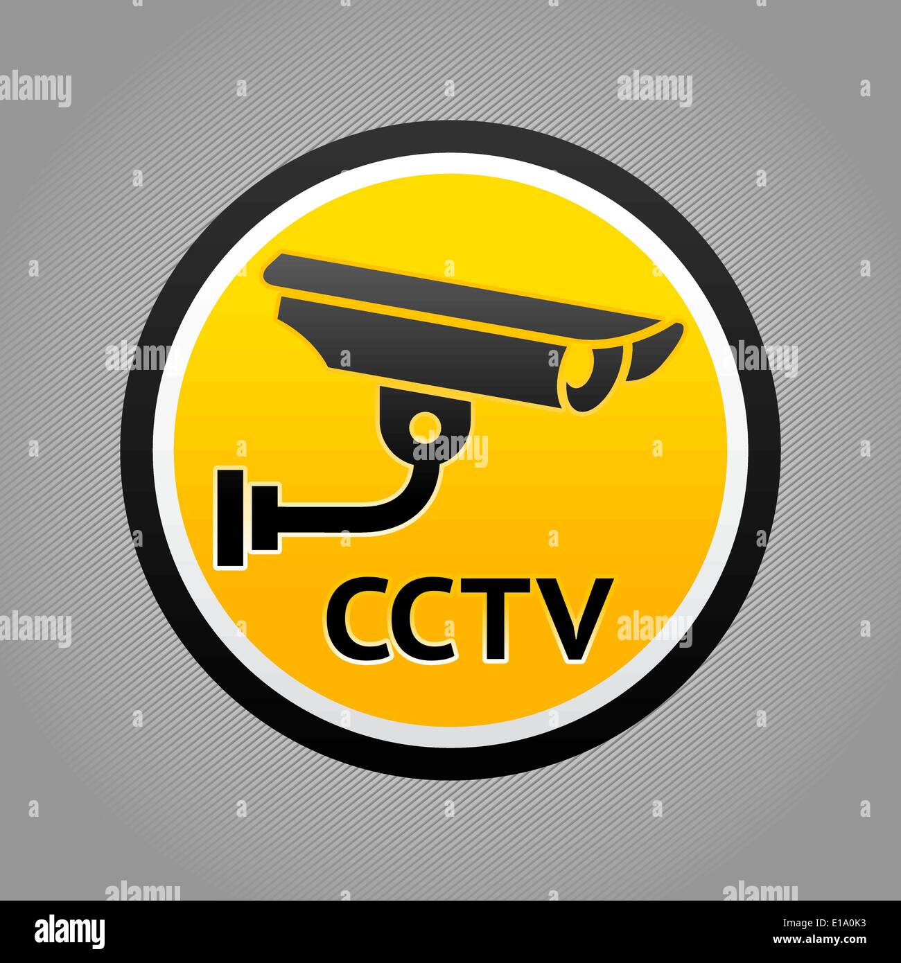 Adesivo di avvertenza per la sicurezza TVCC Allarme Telecamera di sorveglianza Illustrazione Vettoriale